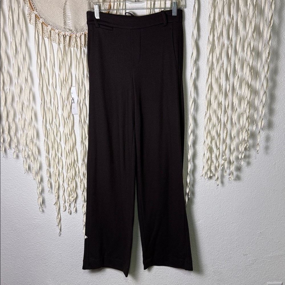 Vince Plum Wool Blend Pull On Drawstring Waist Trouser with Straight Leg XS